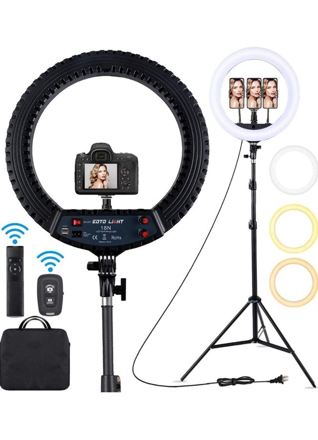 Anillo de luz trípode 18" con mando