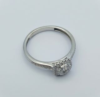 Anillo Oro Blanco 14kt con Diamantes