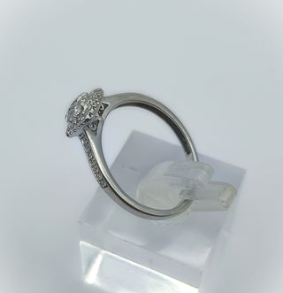 Anillo Oro Blanco 14kt con Diamantes