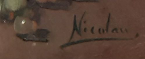 Oleo sobre lienzo bodegón NICOLAU