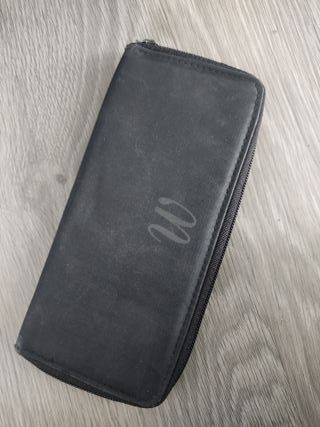 Cartera billetera negra grande