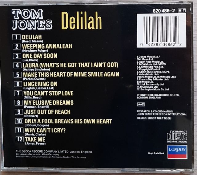 Cd TOM JONES. Delilah