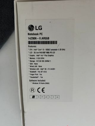 Ordenador LG Gram 14Z90N - i5-1035G7