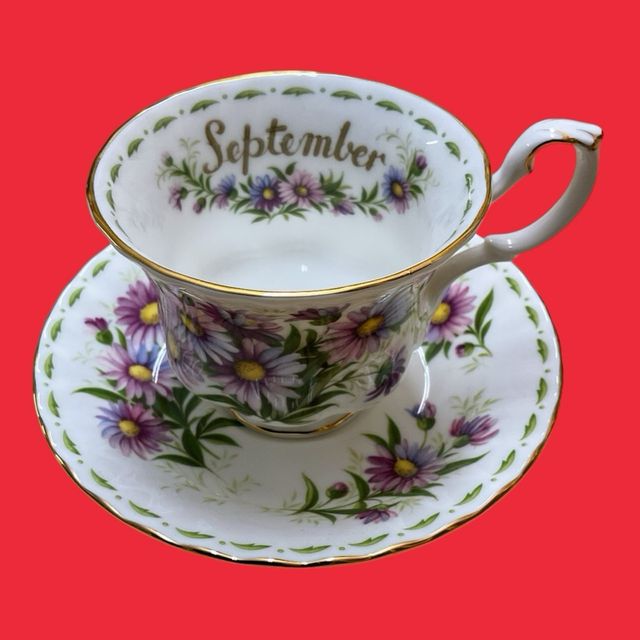 TAZA DE TE Y PLATO ROYAL ALBERT MES SEPTIEMBRE