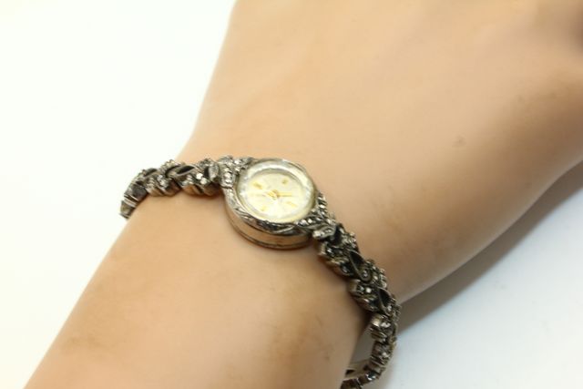 Stupendo orologio gioiello vintage argento marcasi