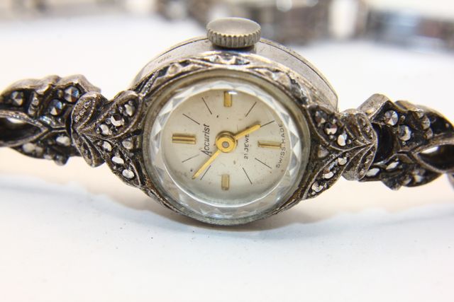 Stupendo orologio gioiello vintage argento marcasi