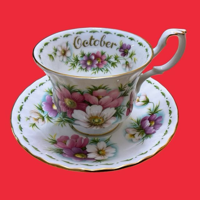 TAZA DE TE Y PLATO DE ROYAL ALBERT MES OCTUBRE