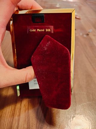 Quadretto con fiore e foglie placcato oro