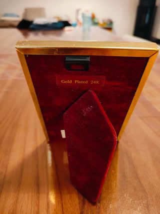 Quadretto con fiore e foglie placcato oro