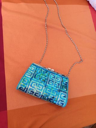 Bolso brillo fiesta turquesa