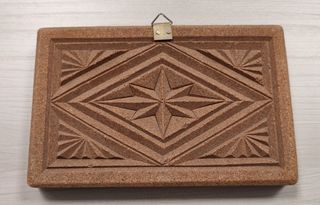 Quadretto con paesaggio rilievo in sughero