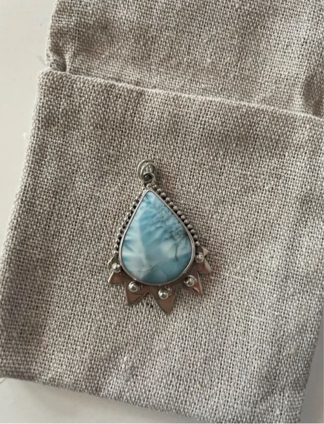 Colgante plata larimar