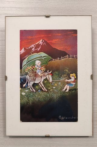 3 Antiche cartoline illustrate da E.Colombo