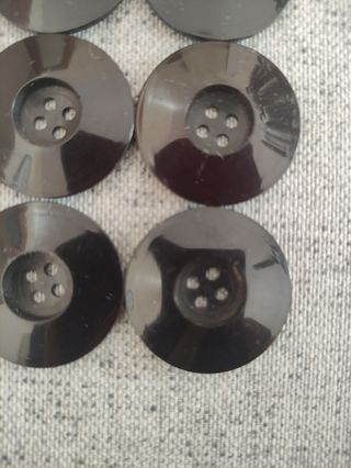 Conjunto 6 botones negros vintage