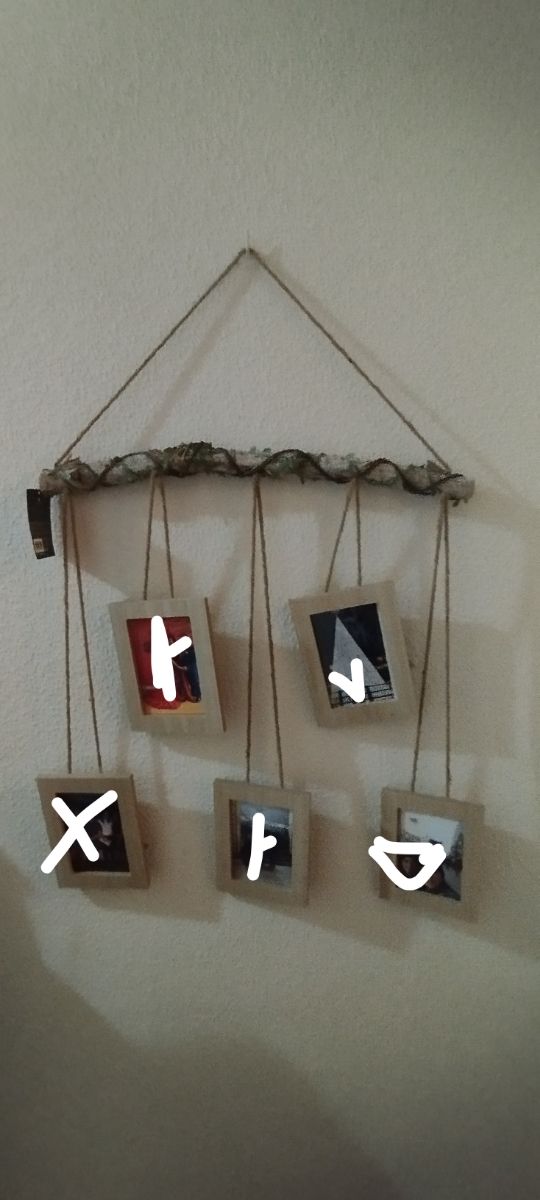 Marco colgante de madera con 5 portafoto