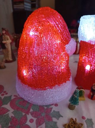 Bota y gorro navidad luminoso 