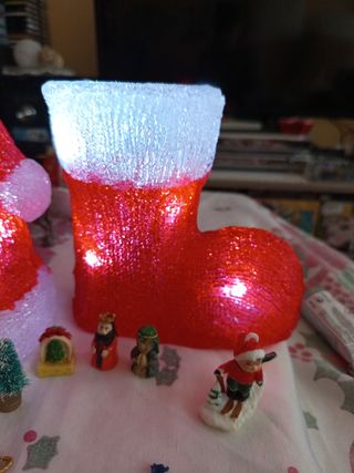 Bota y gorro navidad luminoso 