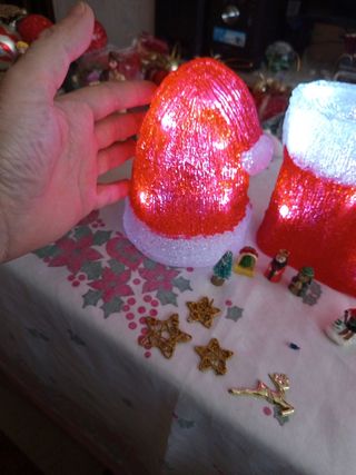 Bota y gorro navidad luminoso 