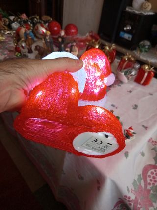 Bota y gorro navidad luminoso 