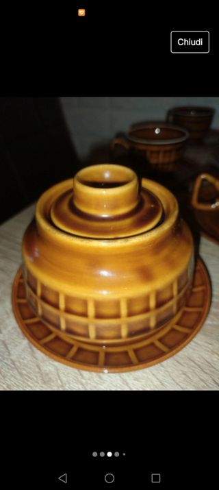 Set 4 tazze cappuccio vintage e 1 zuccheriera con 
