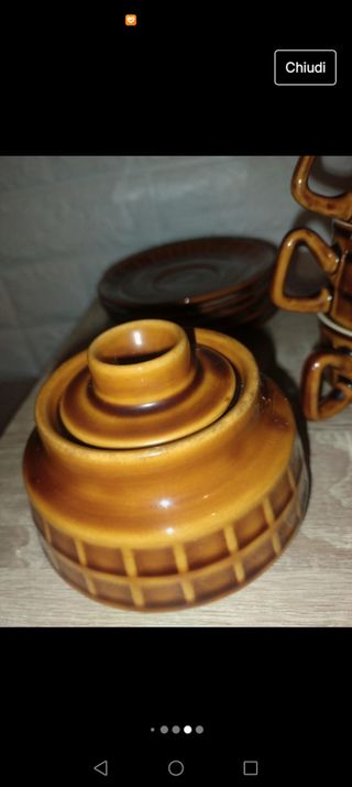 Set 4 tazze cappuccio vintage e 1 zuccheriera con 