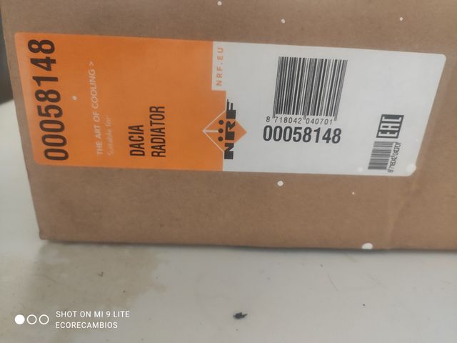 Radiador agua Renault/Dacia 2140000QAX / 00058148