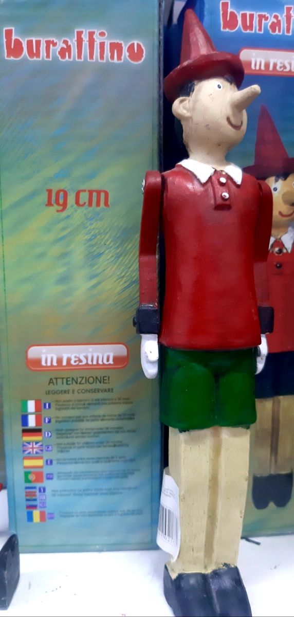 Pinocchio statuetta resina 26cm