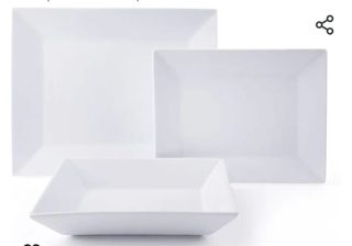 Set di piatti rettangolari 12 pezzi 