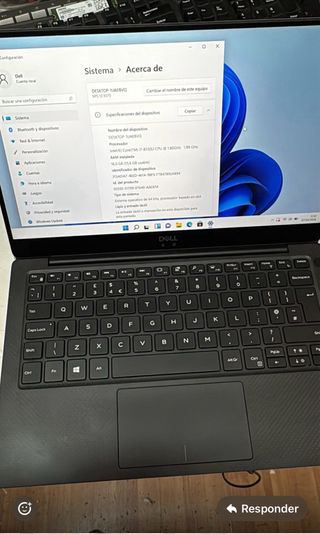Portatil Dell 9370 i7 8a 16gb ram ssd 256