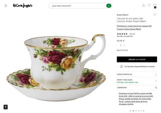 Taza + platillo Royal Albert Rosas de campo