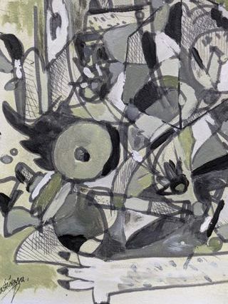 Cuadro estilo cubista ORIGINAL pintado a mano