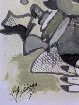 Cuadro estilo cubista ORIGINAL pintado a mano