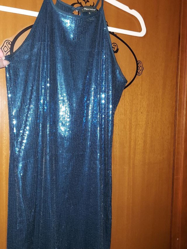 Vestito paillettes blu
