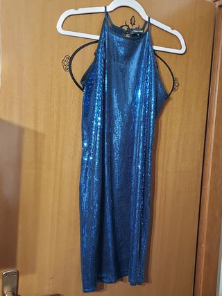 Vestito paillettes blu