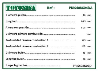 Pistón Completo Isuzu C240 3 Aros Nuevo