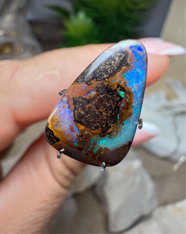 Colgante plata opalo boulder