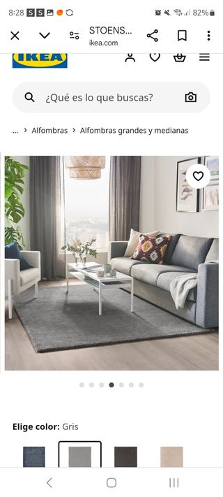 Alfombra gris STOENSE ikea.