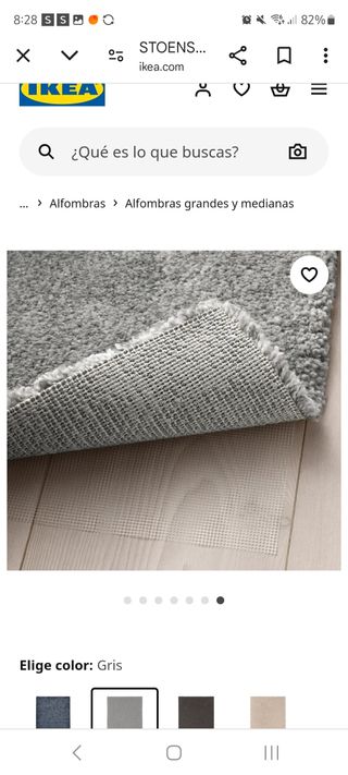 Alfombra gris STOENSE ikea.