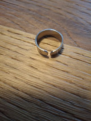 Anilllo ajustable plateado y oro