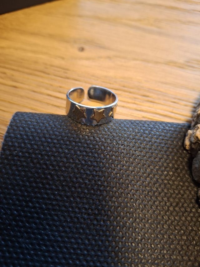 Anilllo ajustable plateado y oro