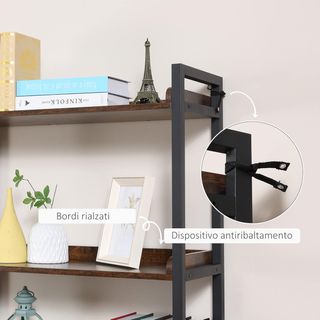 Mobile Libreria 4 Ripiani con Armadietto a 2 Ante,