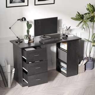 Scrivania PC con 3 Ripiani e 3 Cassetti per Camer
