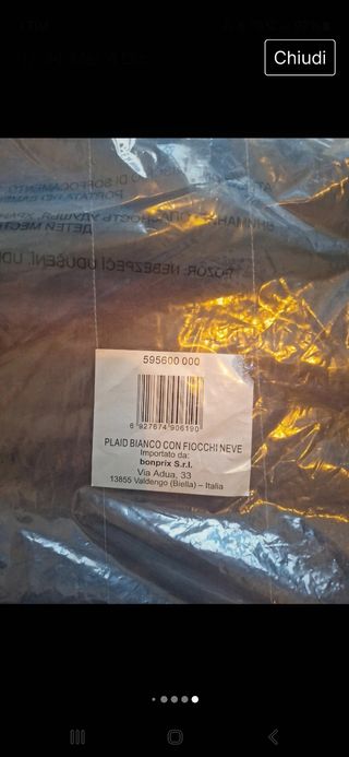 Plaid bianco con fiocchi di neve