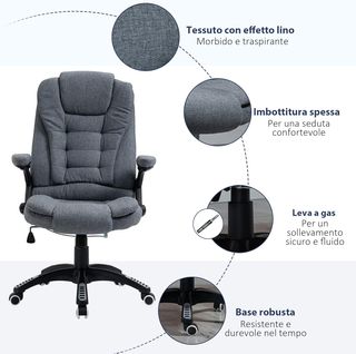 Sedia da Ufficio Ergonomica Reclinabile, Altezza R