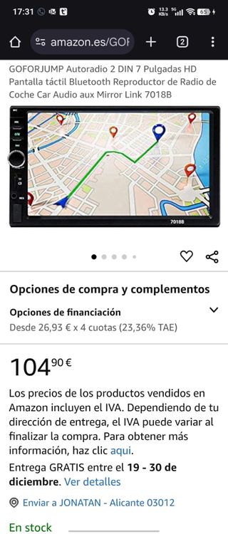 Pantalla autoradio 7 pulgadas