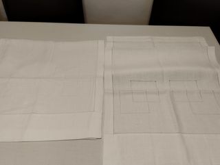 2 cortinas blancas bordado a mano