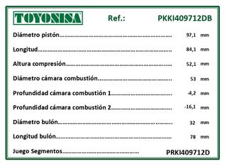 Pistón Completo Kia J3 TCi (STD, +0,50).