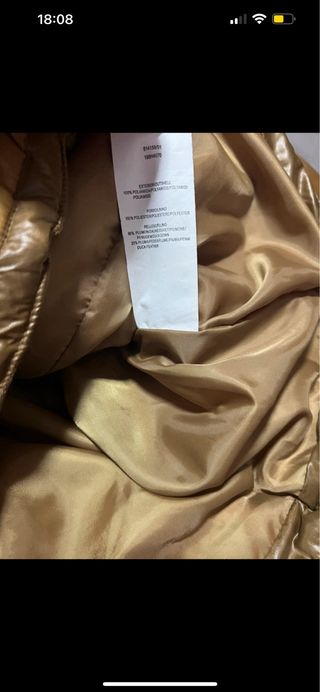 Chaqueta plumas Sintesis mostaza 