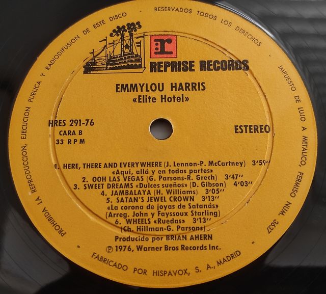 Emmylou Harris-Elite Hotel LP