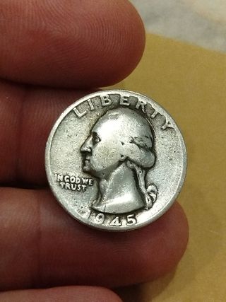 1 quarto dolar 1945  moneda de plata 